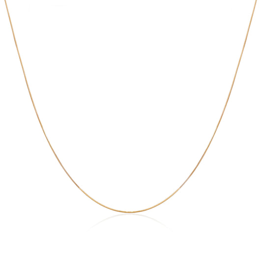 Chaîne serpent en or 9 carats taille diamant 1 mm 16 à 18 pouces