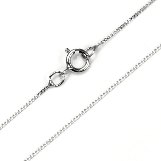 Collier chaîne en or blanc 9 carats avec diamants taillés