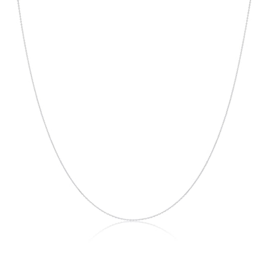 Chaîne Belcher fine en or blanc 9 carats, 40 à 50 cm
