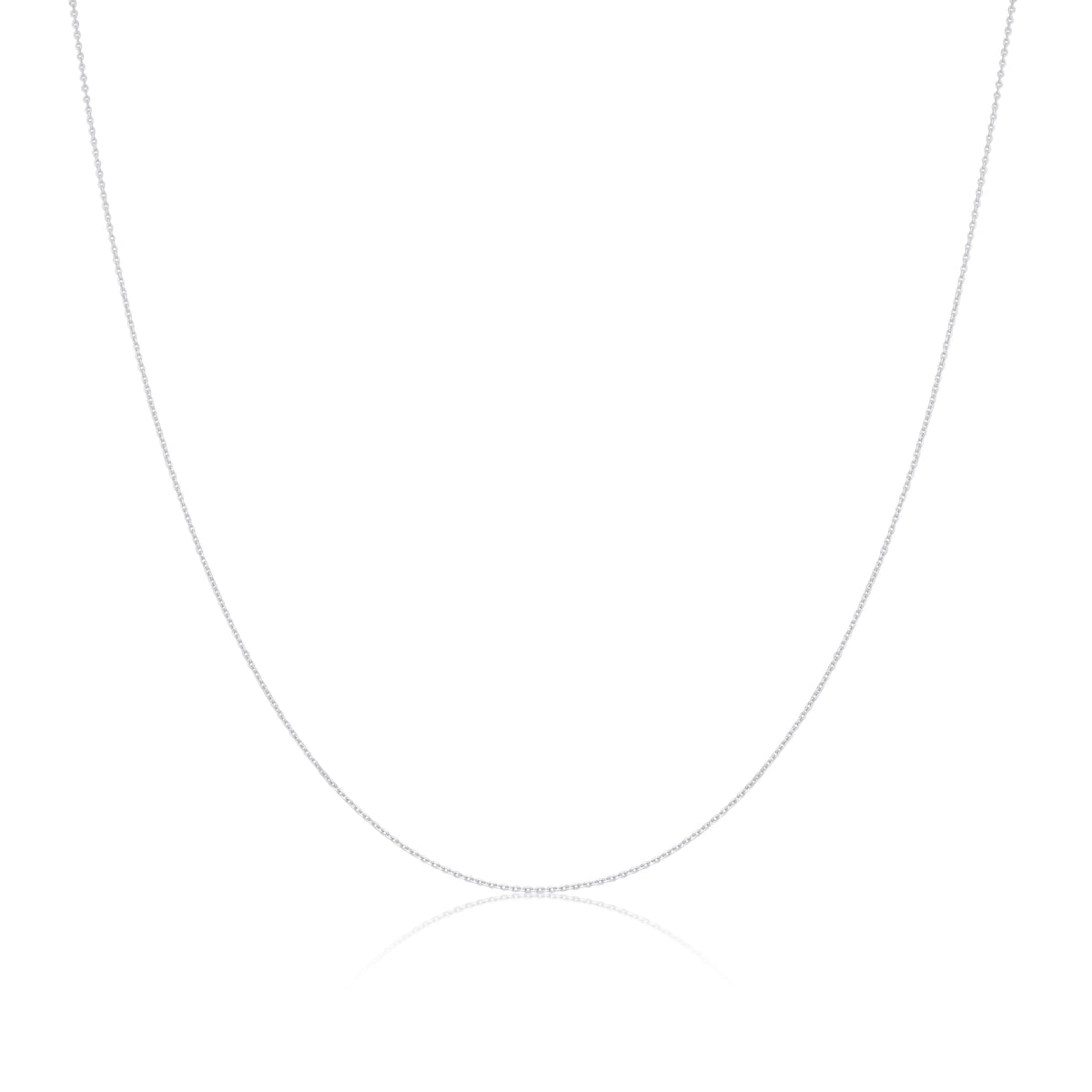 Chaîne Belcher fine en or blanc 9 carats, 40 à 50 cm