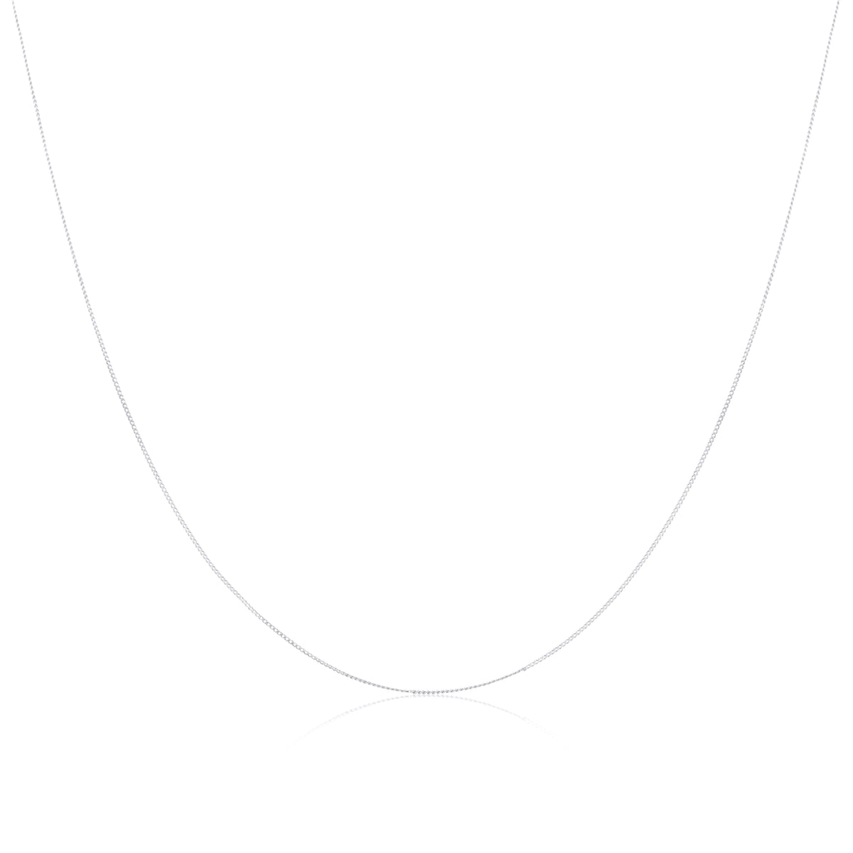 Chaîne gourmette en or blanc 9 carats taille diamant de 40 à 45 cm