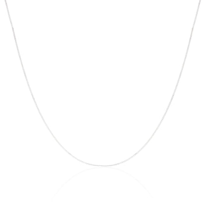 Chaîne gourmette en or blanc 9 carats taille diamant de 40 à 45 cm