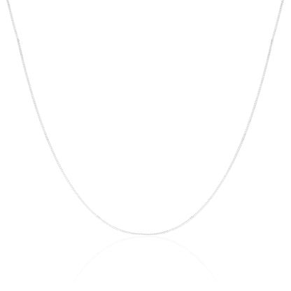 Chaîne gourmette en or blanc 9 carats taille diamant de 40 à 45 cm