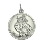 Pendentif Saint Christophe en or blanc 9 carats