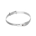 Bracelet d'identification réglable en argent sterling avec cristal CZ rose et motif floral