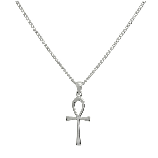 Grand collier pendentif Ankh en argent sterling de 40 à 61 cm