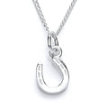 Petit pendentif fer à cheval porte-bonheur en argent sterling - 45,7 cm