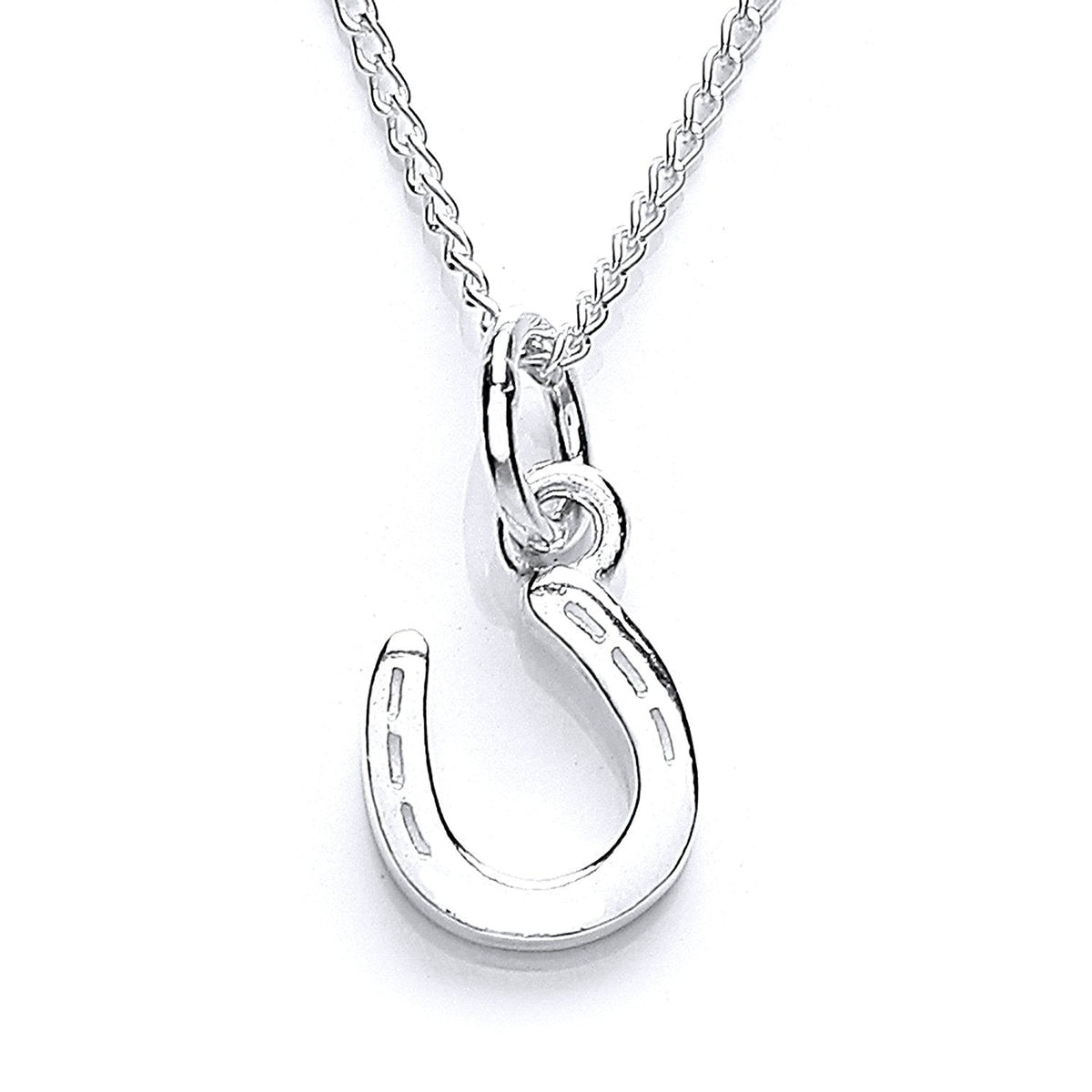 Petit pendentif fer à cheval porte-bonheur en argent sterling - 45,7 cm