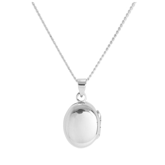 Petit médaillon ovale en argent sterling à graver sur chaîne de 40 à 61 cm