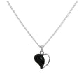 Collier avec pendentif cœur ouvert en argent sterling et onyx, 40 à 61 cm