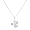 Collier avec pendentif ange en argent sterling et cristal Alexandrite CZ, pierre de naissance du mois de juin, 35 à 81 cm
