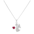 Collier avec pendentif ange en argent sterling et cristal rubis CZ, pierre de naissance de juillet, 35 à 81 cm