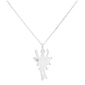Collier pendentif fée funky en argent sterling et cristal CZ transparent, pierre de naissance d'avril, 35 à 81 cm