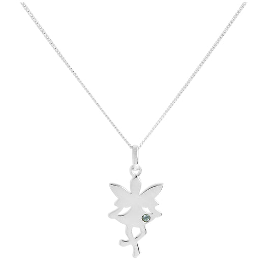 Collier pendentif fée funky en argent sterling et topaze CZ, pierre de naissance de novembre, 14 à 32 pouces