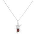 Collier ours en argent sterling avec pierre de naissance en grenat et zircone cubique de janvier, 35,6 à 81,3 cm