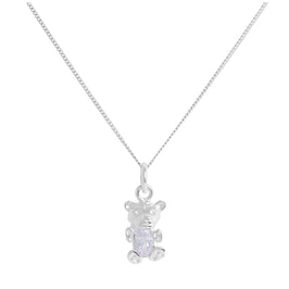 Collier en argent sterling avec pierre de naissance en forme d'ourson et alexandrite de juin, 35 à 81 cm