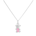 Collier ours en argent sterling avec tourmaline et zircone cubique, pierre de naissance d'octobre, 35 à 81 cm