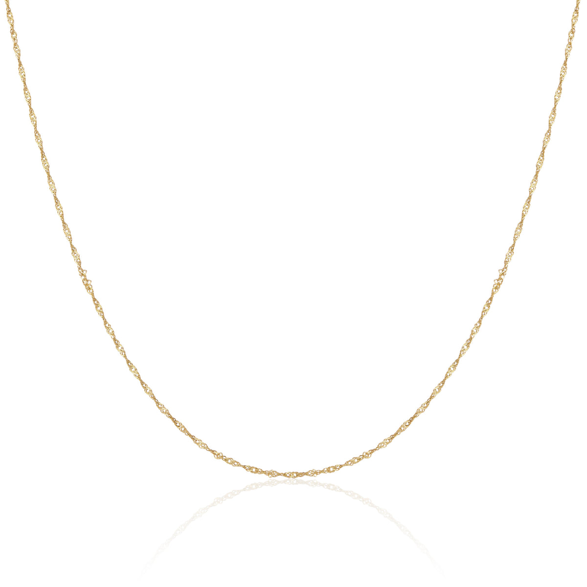 Chaîne Singapour en or jaune 9 carats de 40 à 55 cm