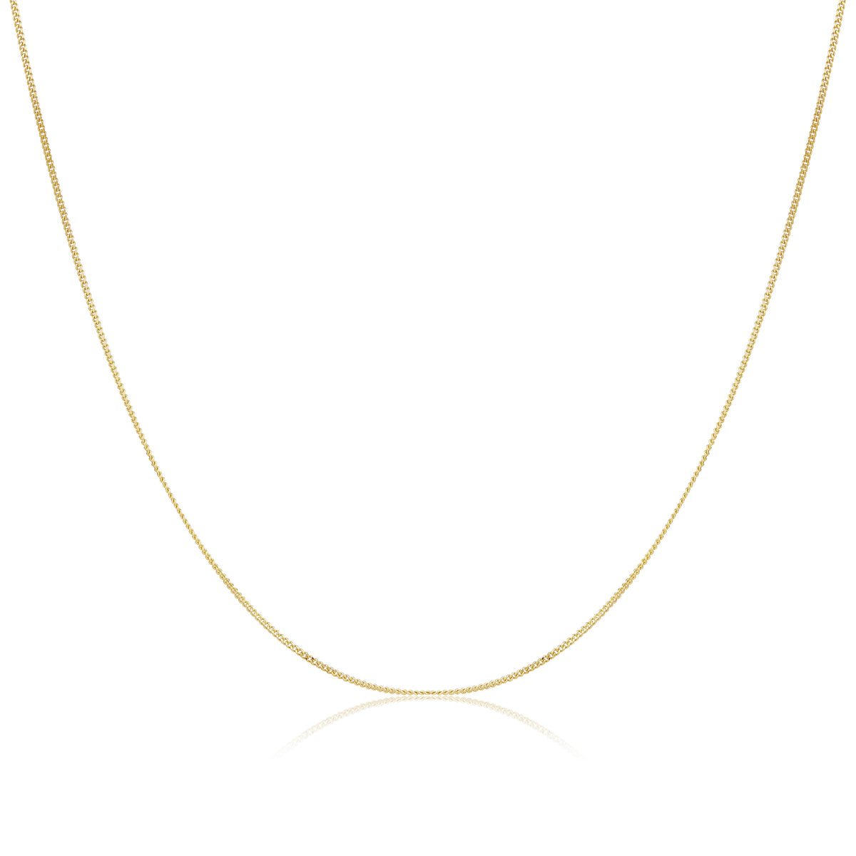 Collier chaîne en or jaune 9 carats avec diamants taillés