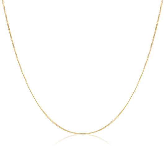 Collier chaîne en or jaune 9 carats avec diamants taillés