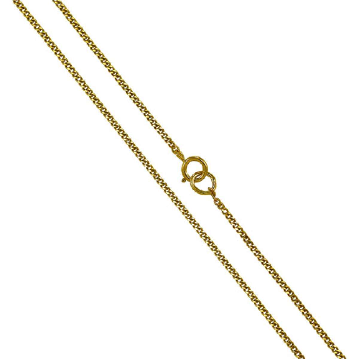 Chaîne gourmette en or jaune 9 carats taille diamant de 40 à 50 cm