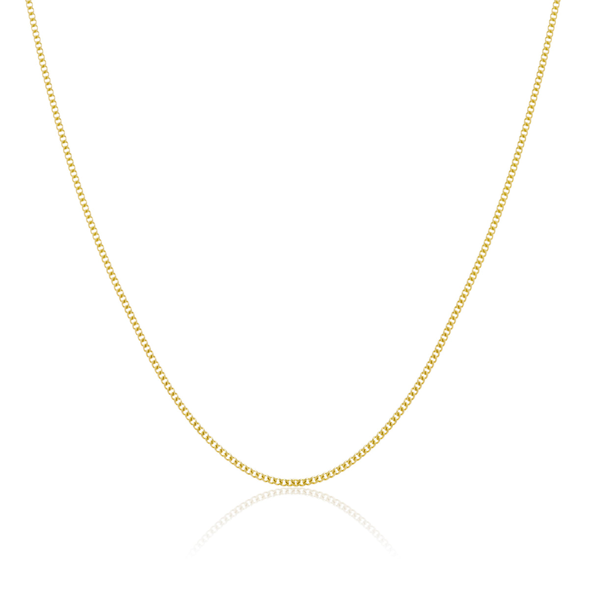 Chaîne gourmette en or jaune 9 carats taille diamant de 40 à 50 cm