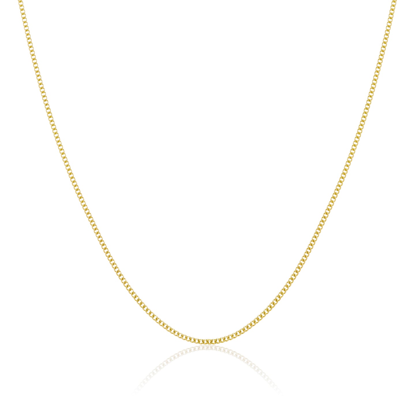 Chaîne gourmette en or jaune 9 carats taille diamant de 40 à 50 cm