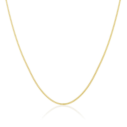 Chaîne gourmette en or jaune 9 carats taille diamant de 40 à 50 cm