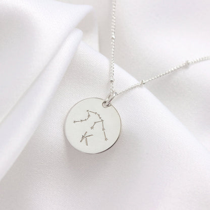 Collier personnalisé avec initiales en argent sterling et constellation