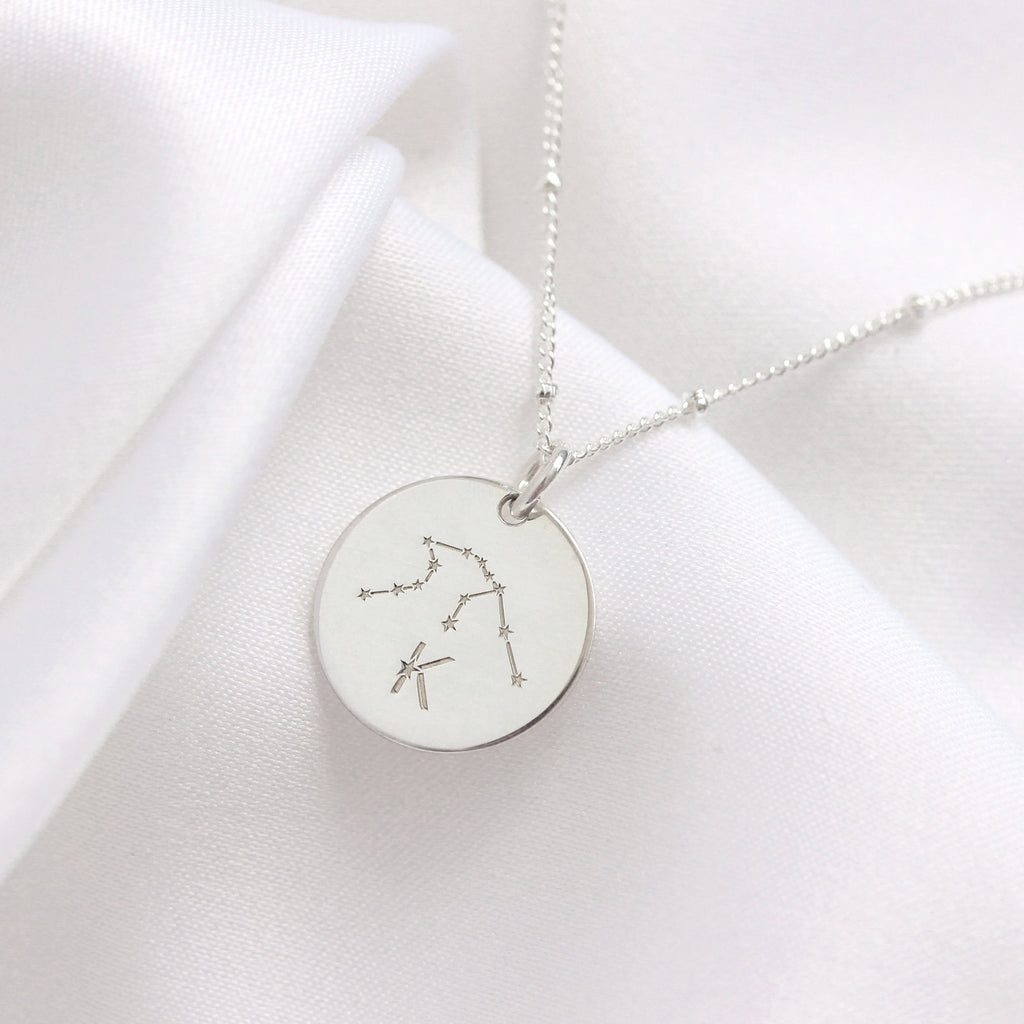 Collier personnalisé avec initiales en argent sterling et constellation