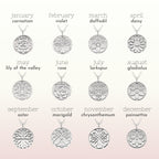 Collier de fleur de naissance personnalisé en argent sterling