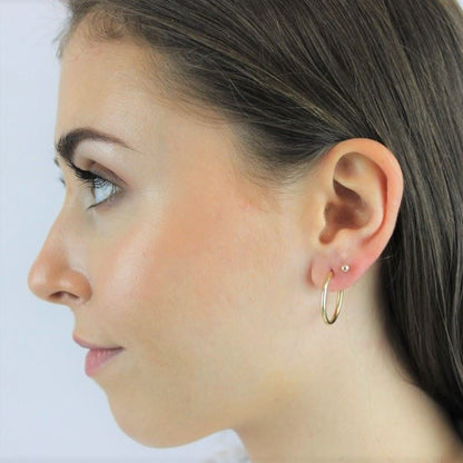 Boucles d'oreilles créoles en or jaune 9 carats