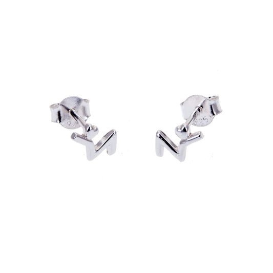 Sterling Silver Heart Beat Stud Earrings