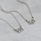 Collier personnalisé en argent sterling avec numéro d'ange