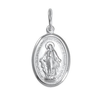 Médaille miraculeuse en argent sterling - Polie ou mate