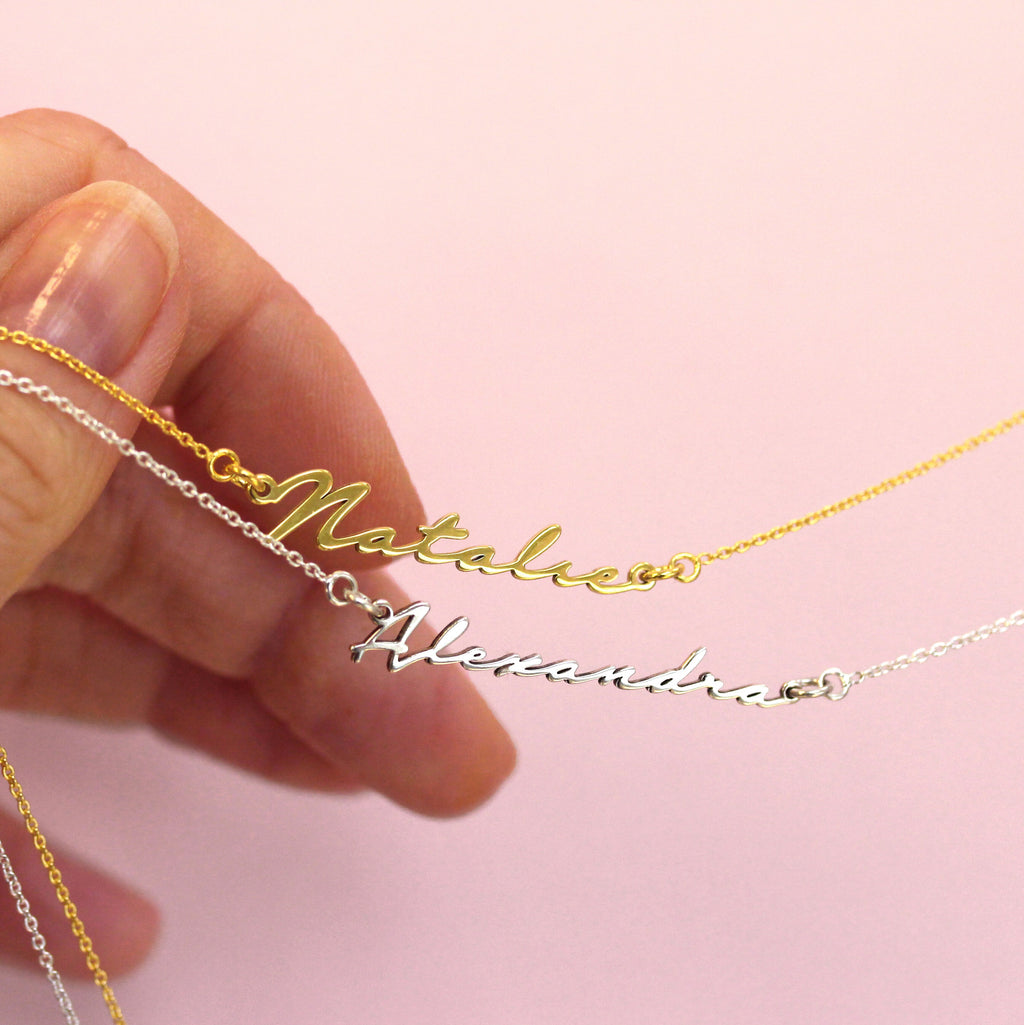 Collier personnalisé en argent sterling avec nom