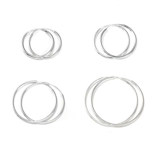 Boucles d'oreilles créoles en argent sterling de 1,5 mm