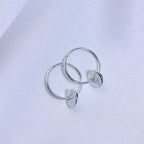 Boucles d'oreilles créoles à breloques rondes en argent sterling de 10 à 22 mm