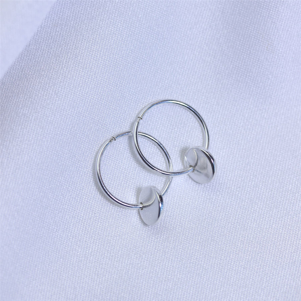 Boucles d'oreilles créoles à breloques rondes en argent sterling de 10 à 22 mm