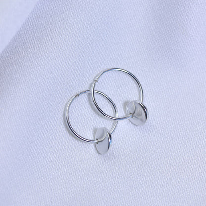 Boucles d'oreilles créoles à breloques rondes en argent sterling de 10 à 22 mm