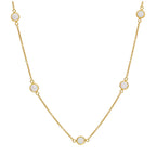 Collier en argent sterling plaqué or avec plusieurs zircones cubiques et opales 40,6 cm et 5 cm