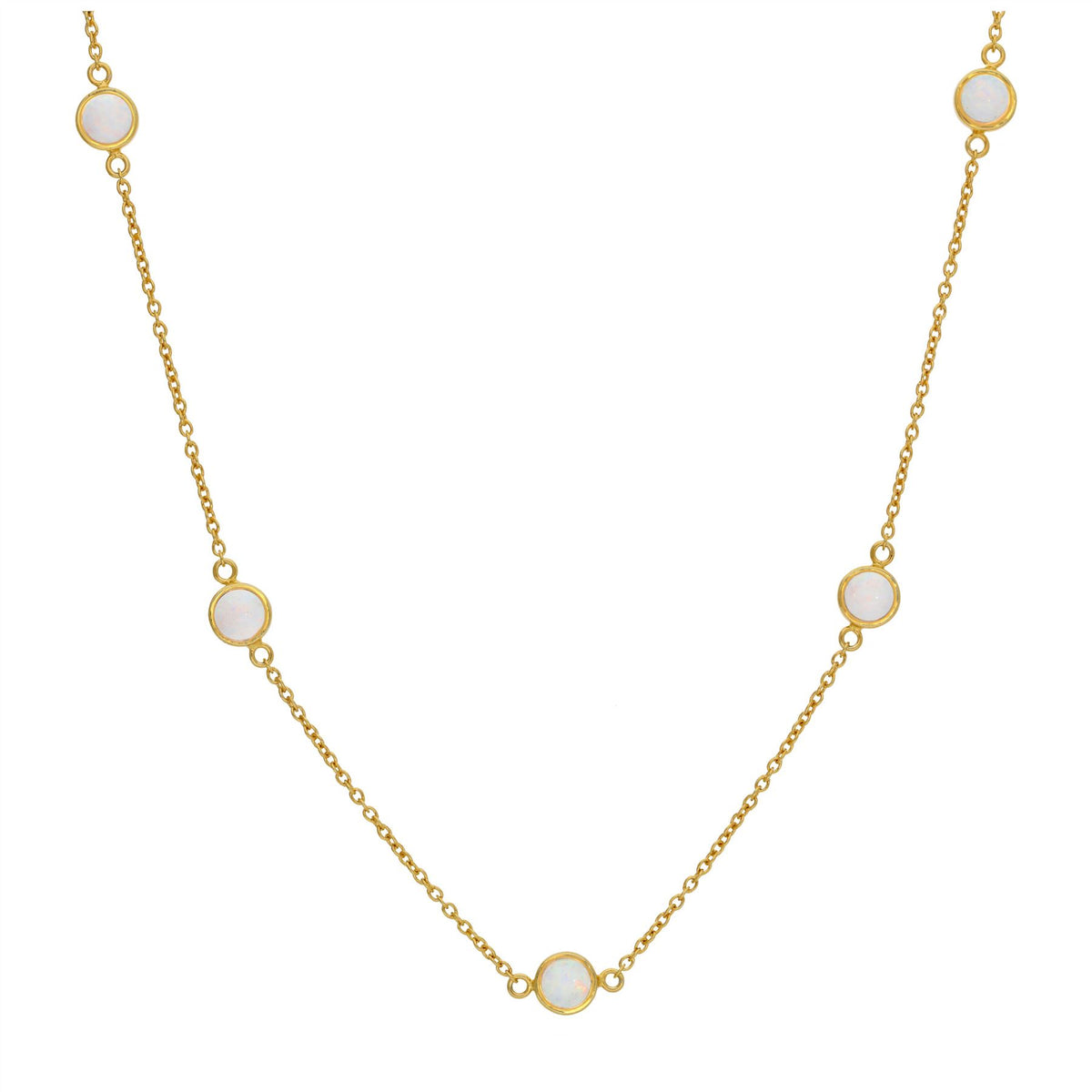 Collier en argent sterling plaqué or avec plusieurs zircones cubiques et opales 40,6 cm et 5 cm