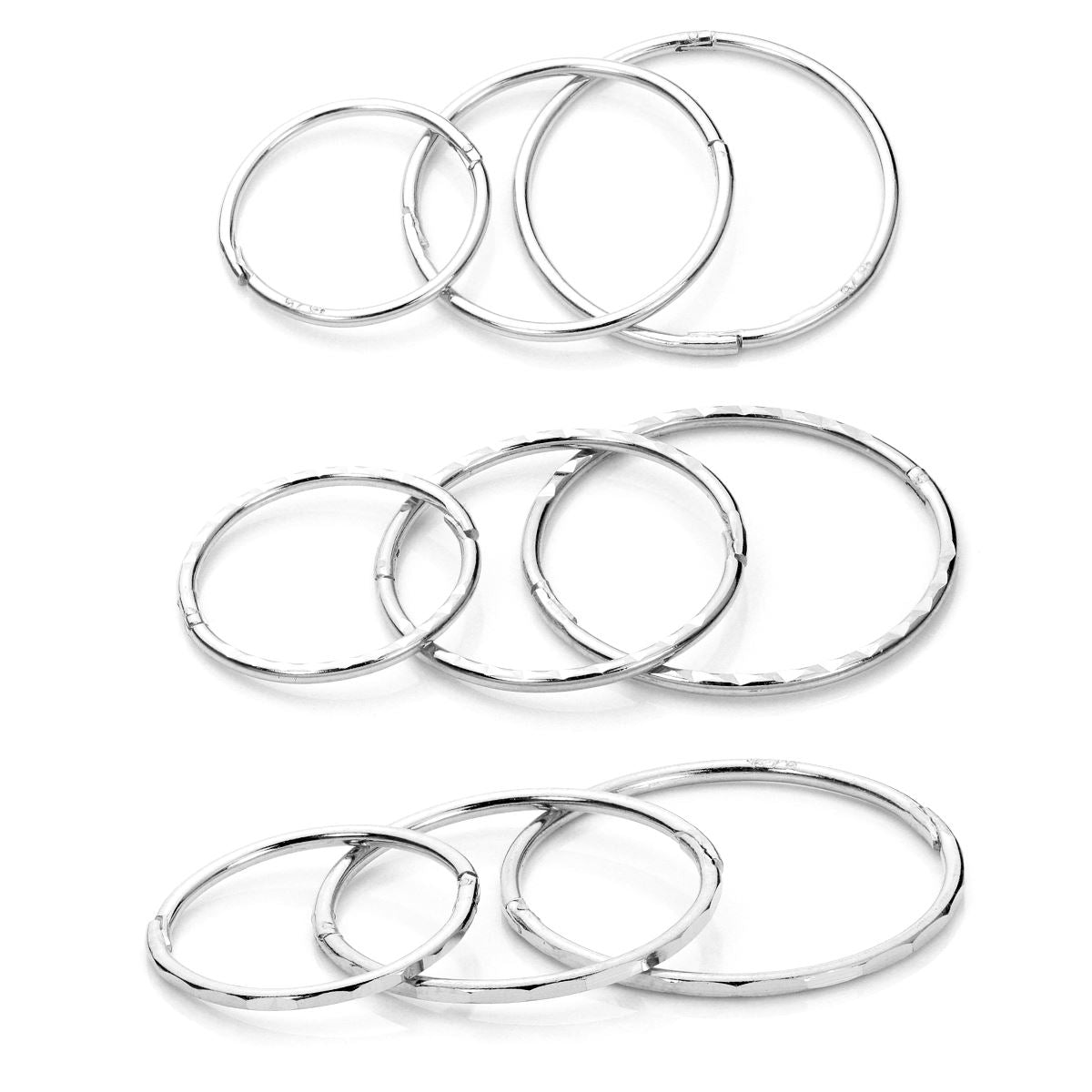 Boucles d'oreilles créoles à charnière en argent sterling