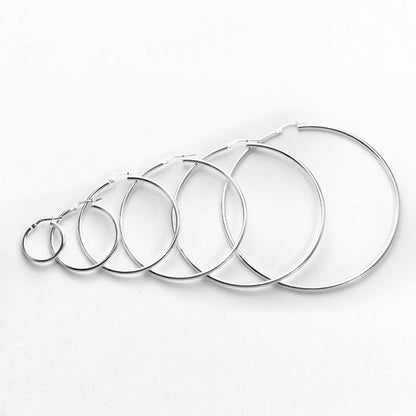 Boucles d'oreilles créoles en argent sterling de 2 mm