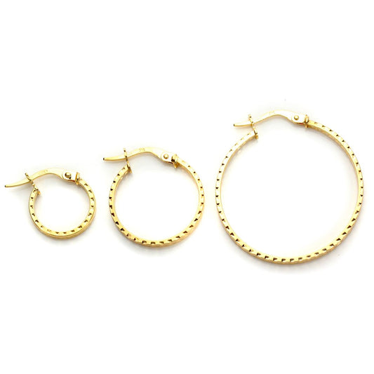 Boucles d'oreilles créoles en or jaune 9 carats