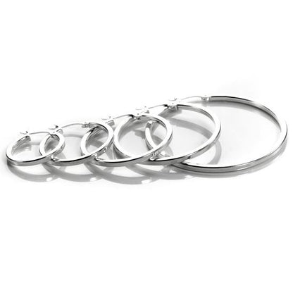 Boucles d'oreilles créoles carrées en argent sterling de 2 mm