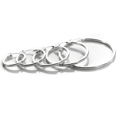 Boucles d'oreilles créoles carrées en argent sterling de 2 mm