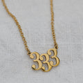 Collier personnalisé en or jaune 9 carats avec numéro d'ange - 45,7 cm
